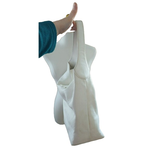 Dooney & Bourke White Pebble Grain Leather Hobo Shoulder Bag Logo Lock - Picture 3 of 16